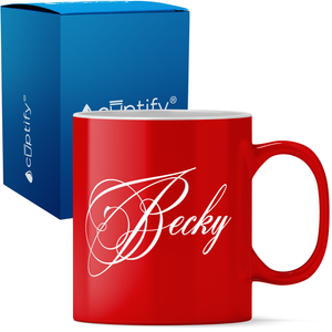 Personalized Decorative Script 11oz Coffee Mug