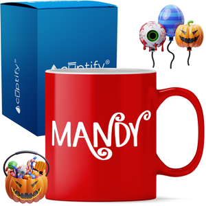 Personalized Curly Spooky Halloween Font 11oz Coffee Mug