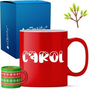 Personalized Frosty Christmas Font 11oz Coffee Mug