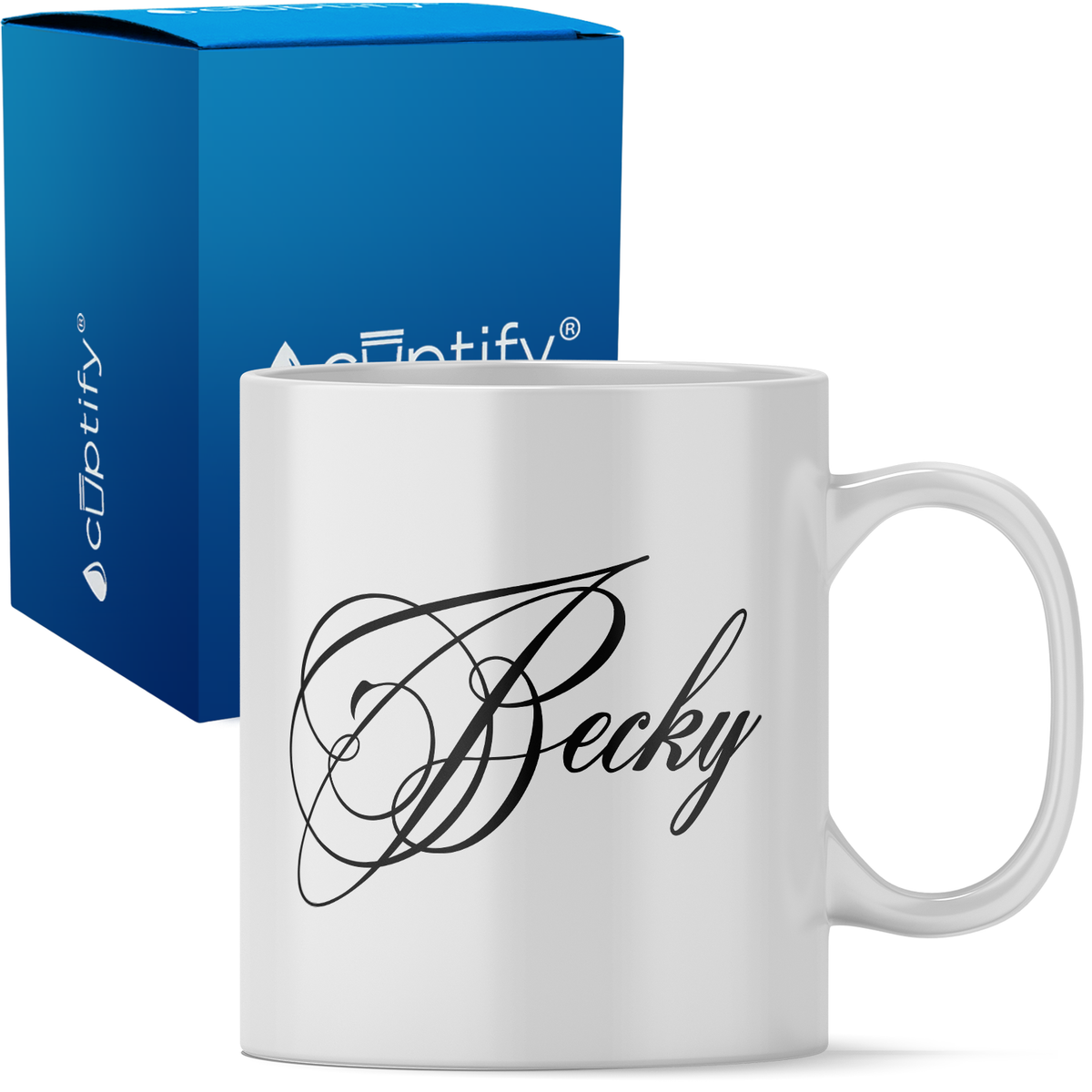Personalized Decorative Script 11oz Coffee Mug