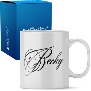 Personalized Decorative Script 11oz Coffee Mug