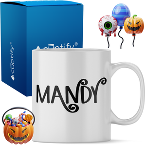 Personalized Curly Spooky Halloween Font 11oz Coffee Mug