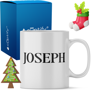 Personalized Merry Christmas Font 11oz Coffee Mug