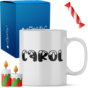 Personalized Frosty Christmas Font 11oz Coffee Mug