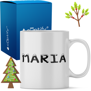 Personalized Snowy Christmas Font 11oz Coffee Mug