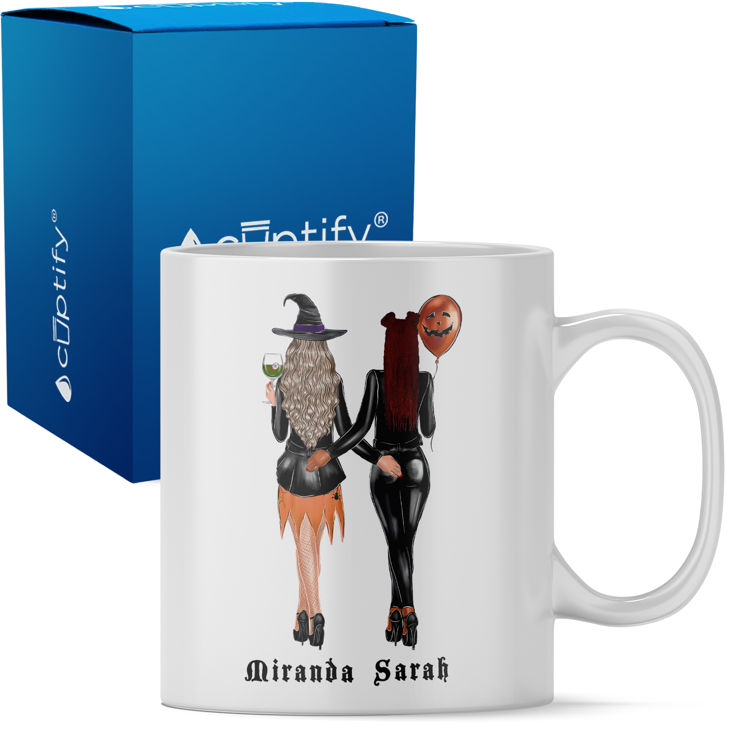 Personalized Best Witches Best Girl Friends on 11oz Ceramic White Coffee Mug