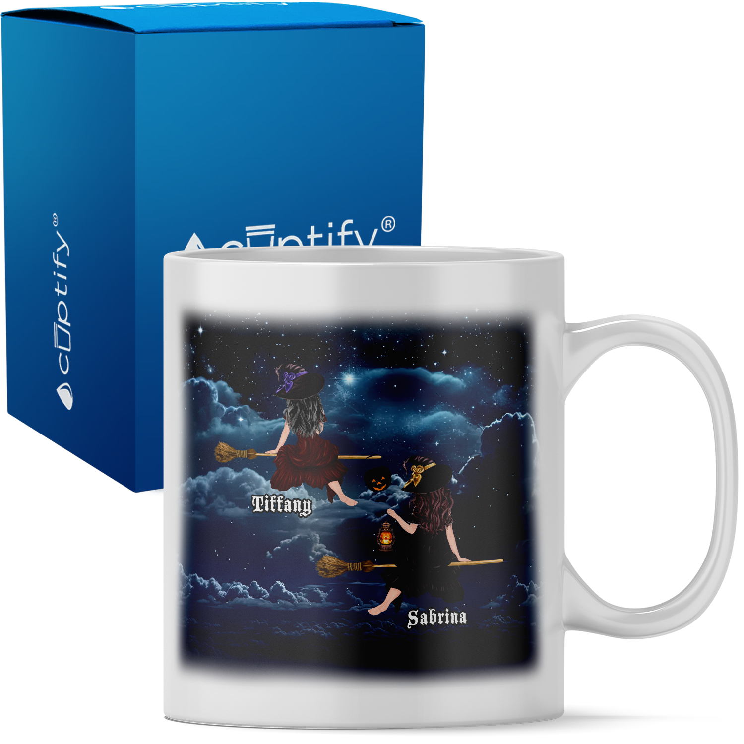 Personalized Flying Best Witches on 11oz Ceramic White Coffee Mug