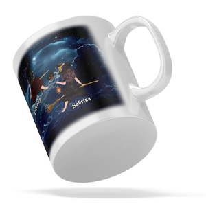 Personalized Flying Best Witches on 11oz Ceramic White Coffee Mug
