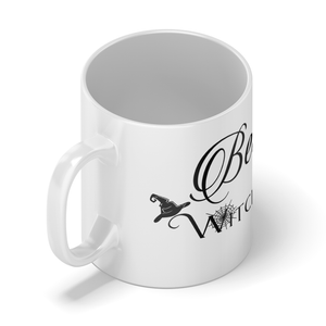 Personalized Happy Halloween Best Witches Besties on 11oz Ceramic White Coffee Mug