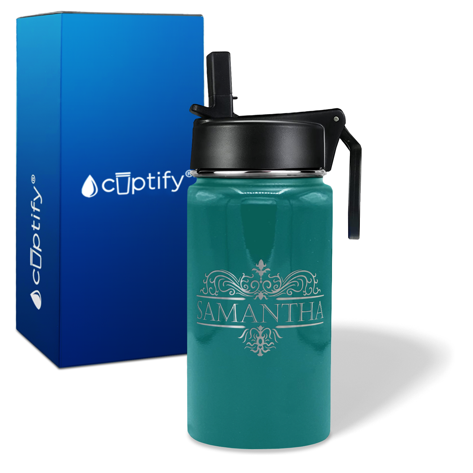 Personalized Vestige Design on 12oz Wide Mouth Bottle