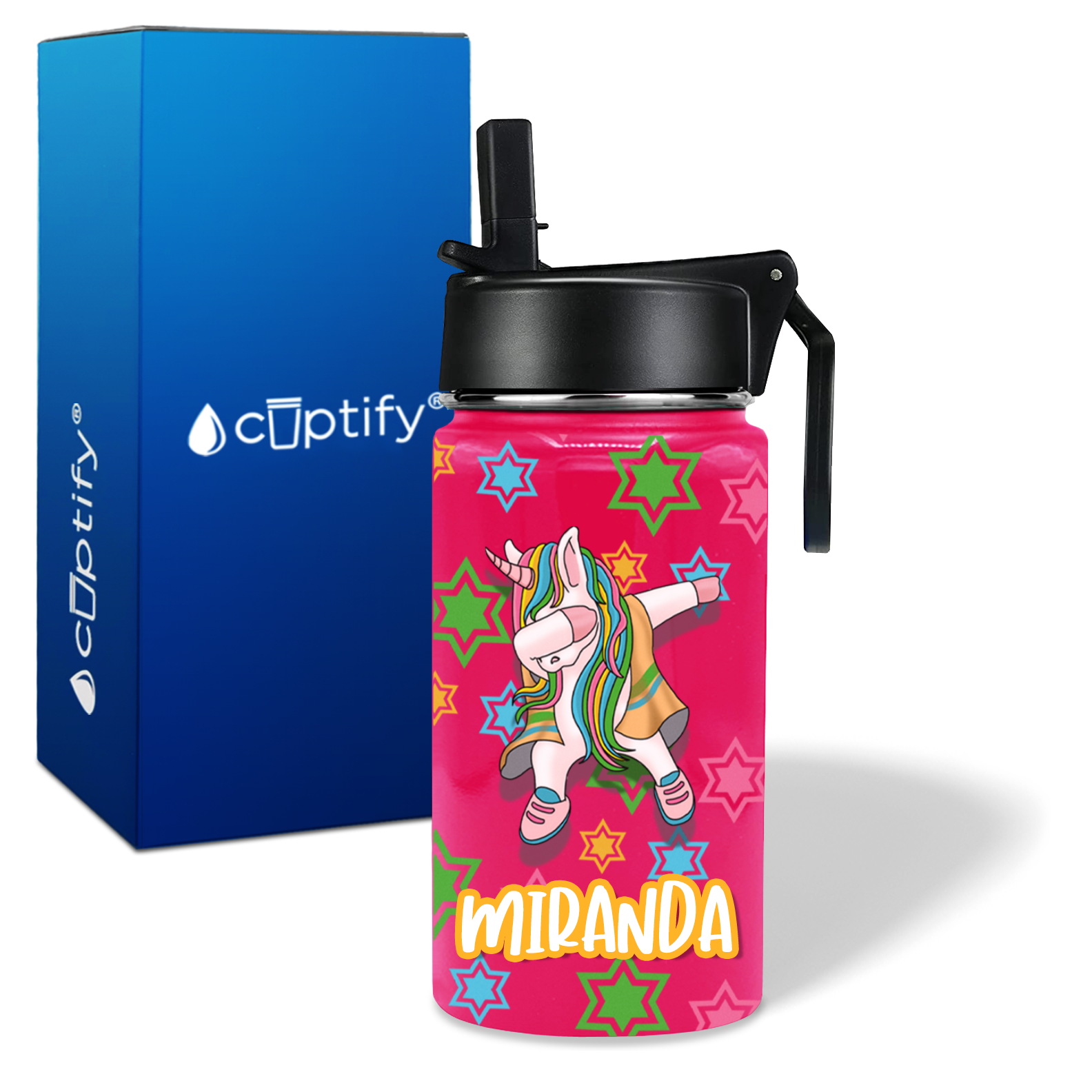 Dancing Unicorn 12oz Personalized Kids Water Bottle