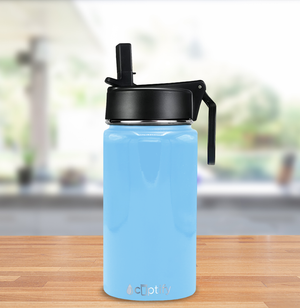 Pastel Blue Gloss 12oz Wide Mouth Water Bottle