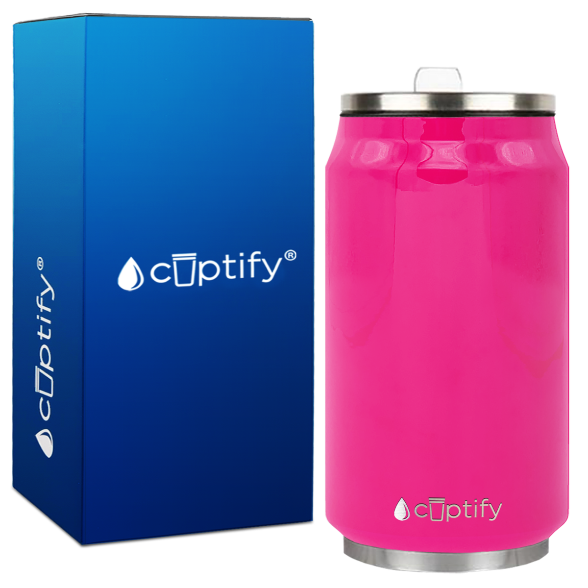 Hot Pink Gloss 12oz Cola Can Bottle