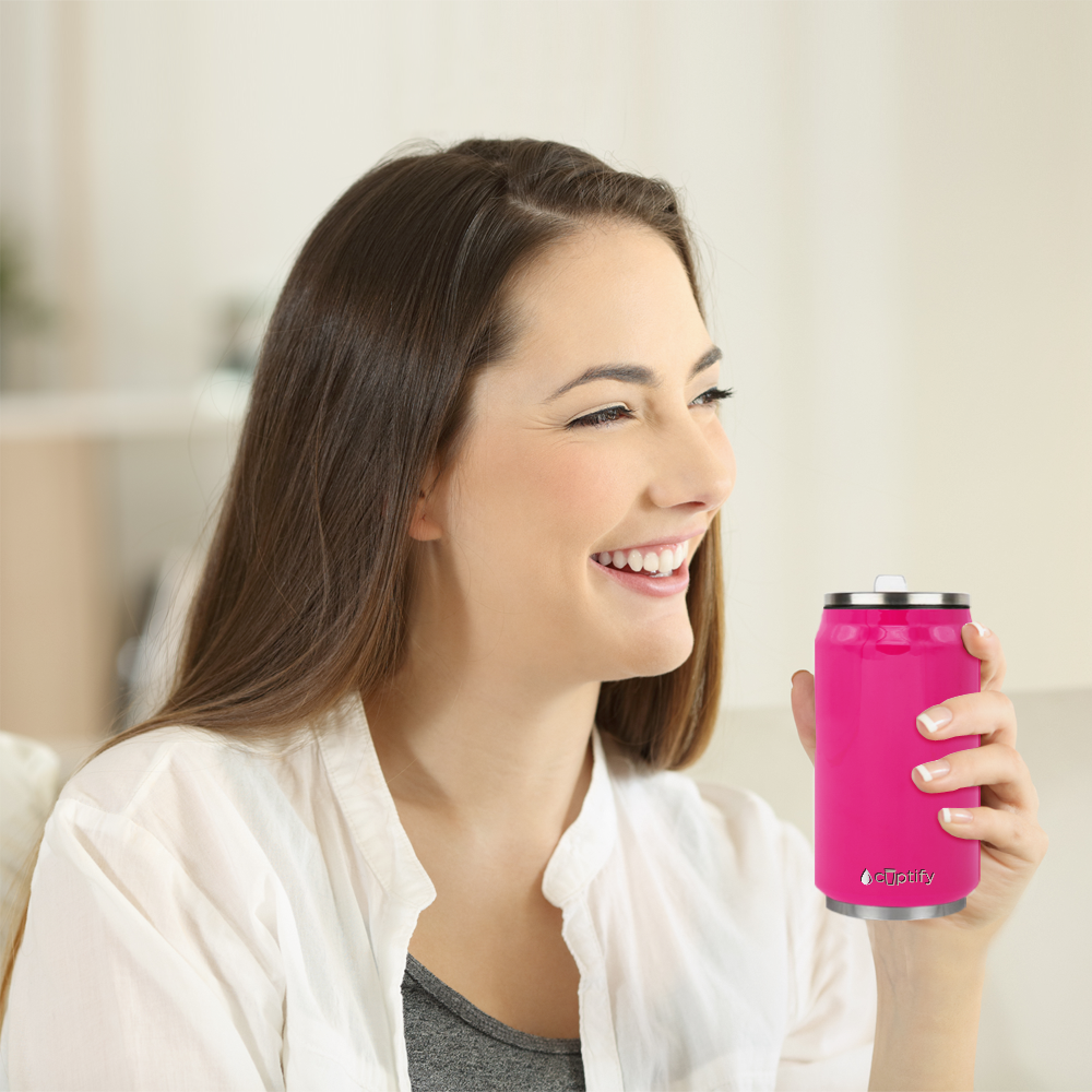 Hot Pink Gloss 12oz Cola Can Bottle