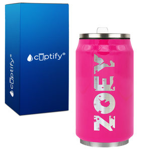 Kids Personalized Water Bottle with Name 12oz Soda Can Bottle