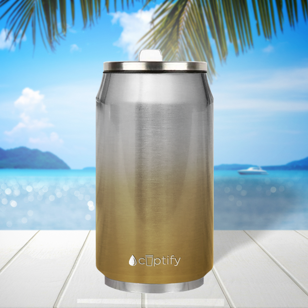 Gold Ombre Translucent 12oz Cola Can Bottle