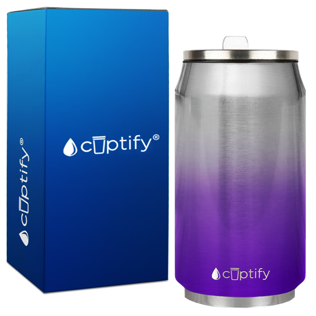 Purple Ombre Translucent 12oz Cola Can Bottle