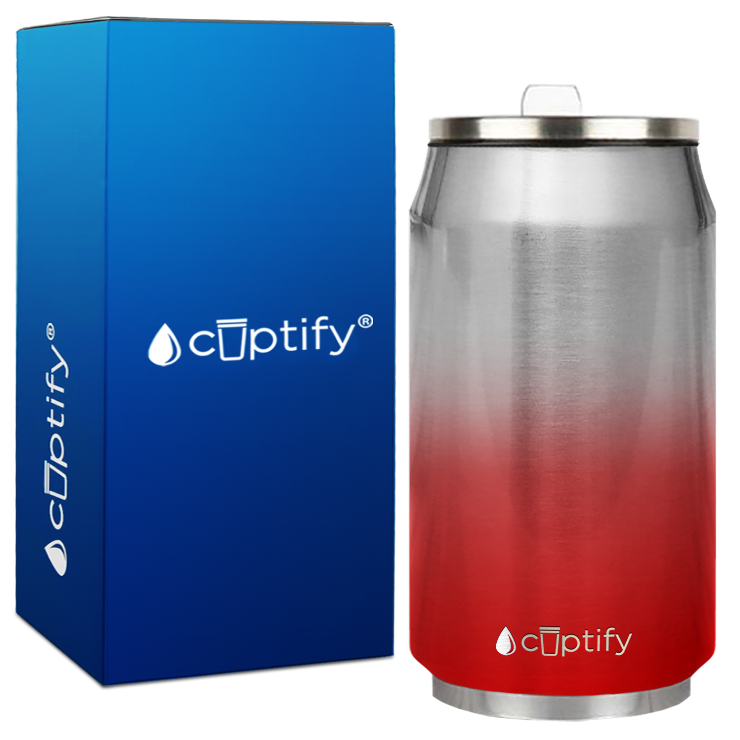 Red Ombre Translucent 12oz Cola Can Bottle