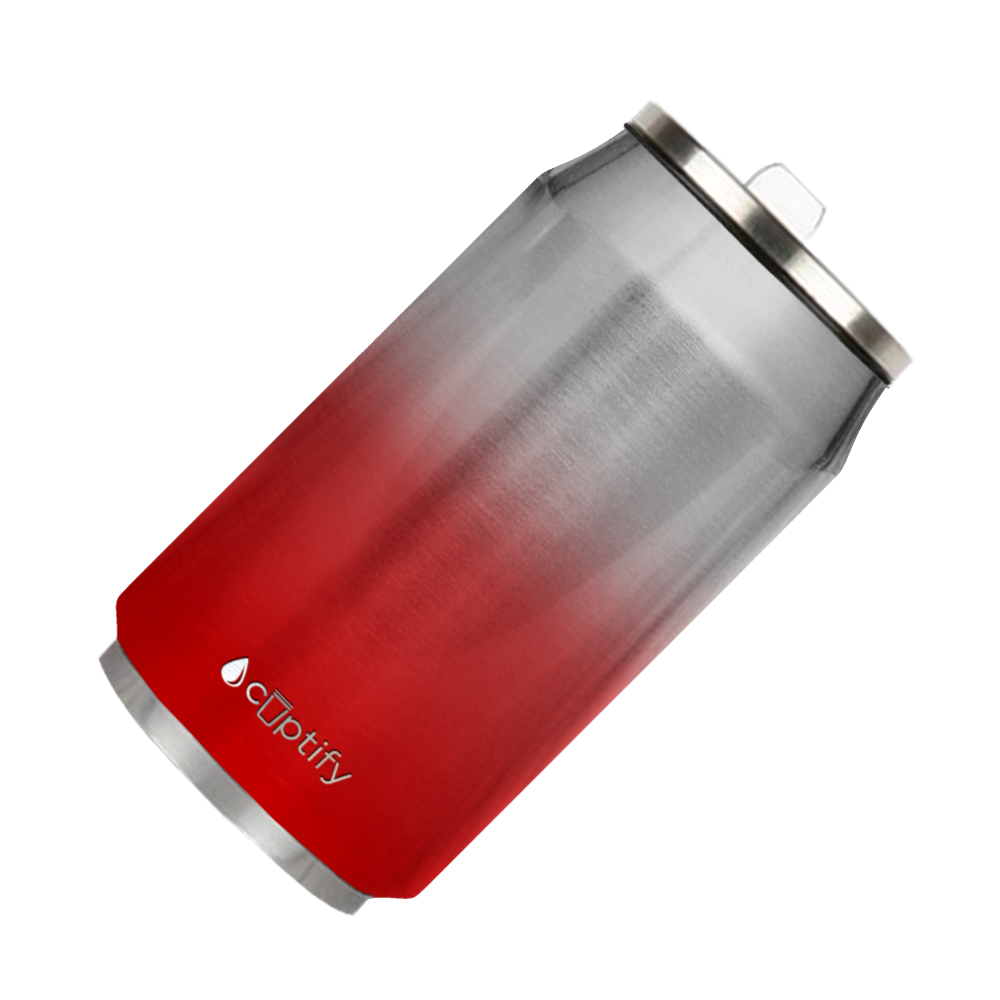 Red Ombre Translucent 12oz Cola Can Bottle