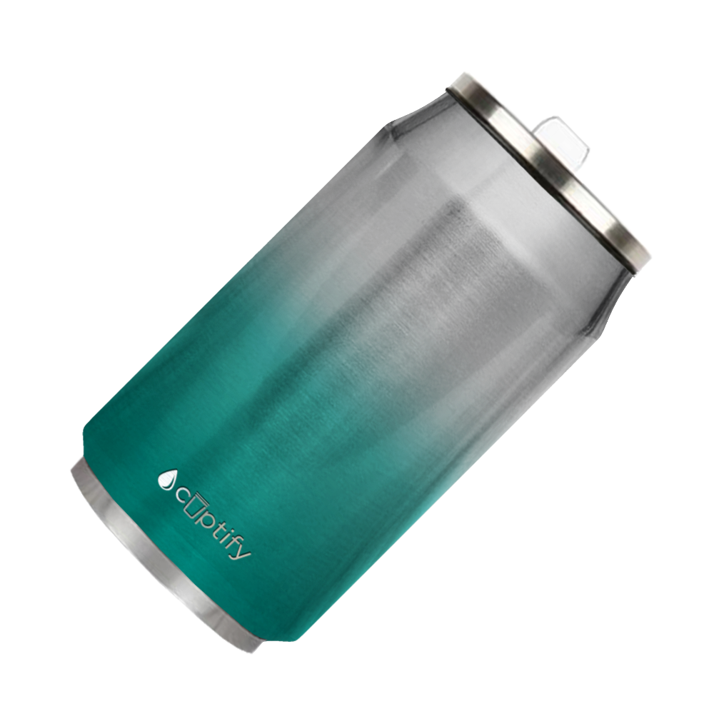 Teal Ombre Translucent 12oz Cola Can Bottle