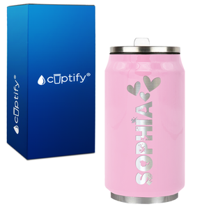 Personalized Kids Water Bottle with Name and Icon 12oz Soda Can Bottle