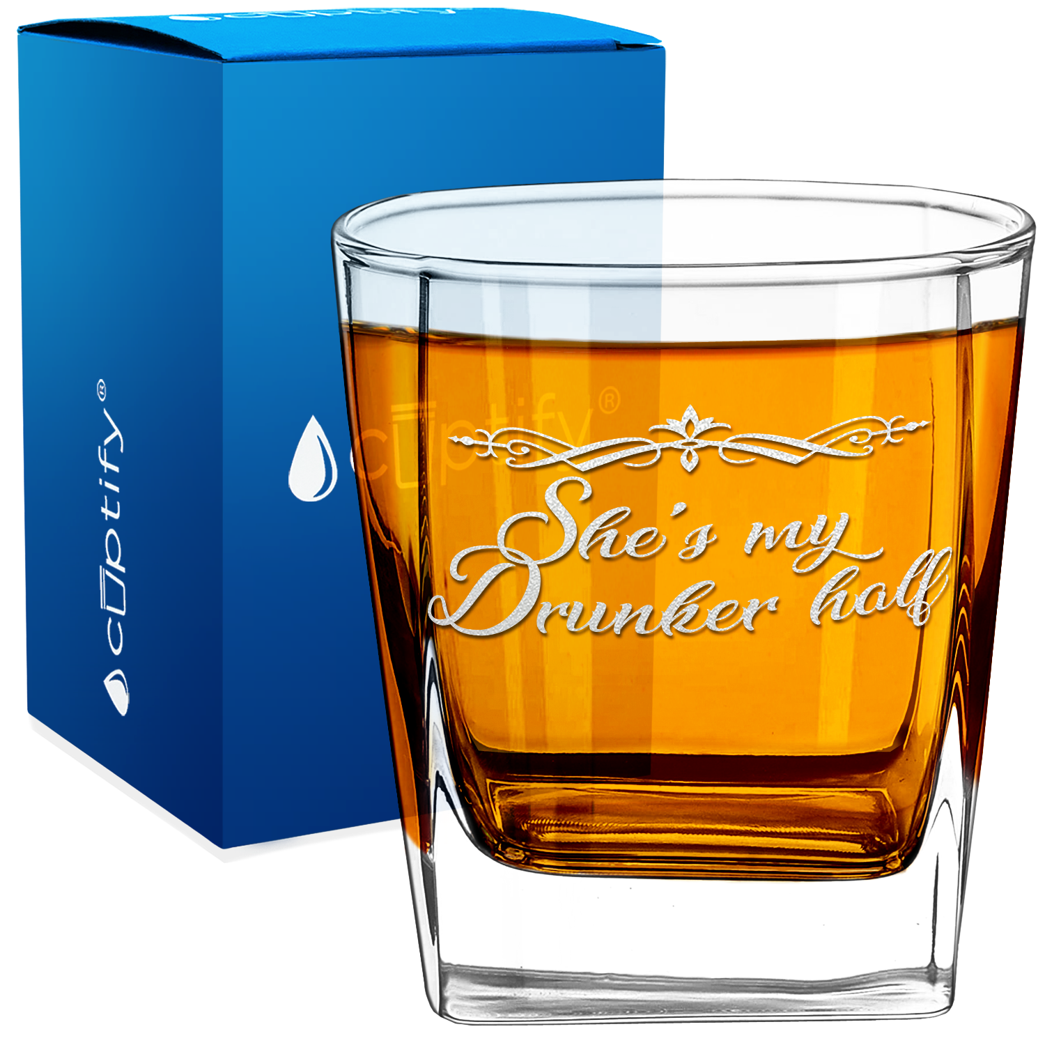 She's my Drunker Half 12oz Double Old Fashioned Glass