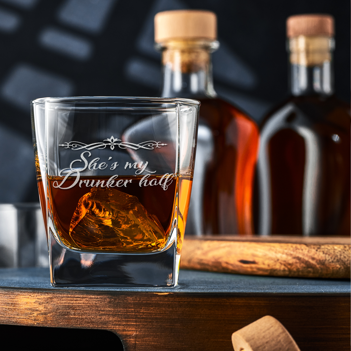 She's my Drunker Half 12oz Double Old Fashioned Glass