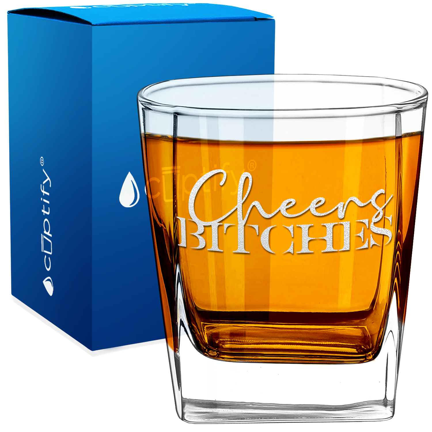 Cheers Bitches 12oz Double Old Fashioned Glass