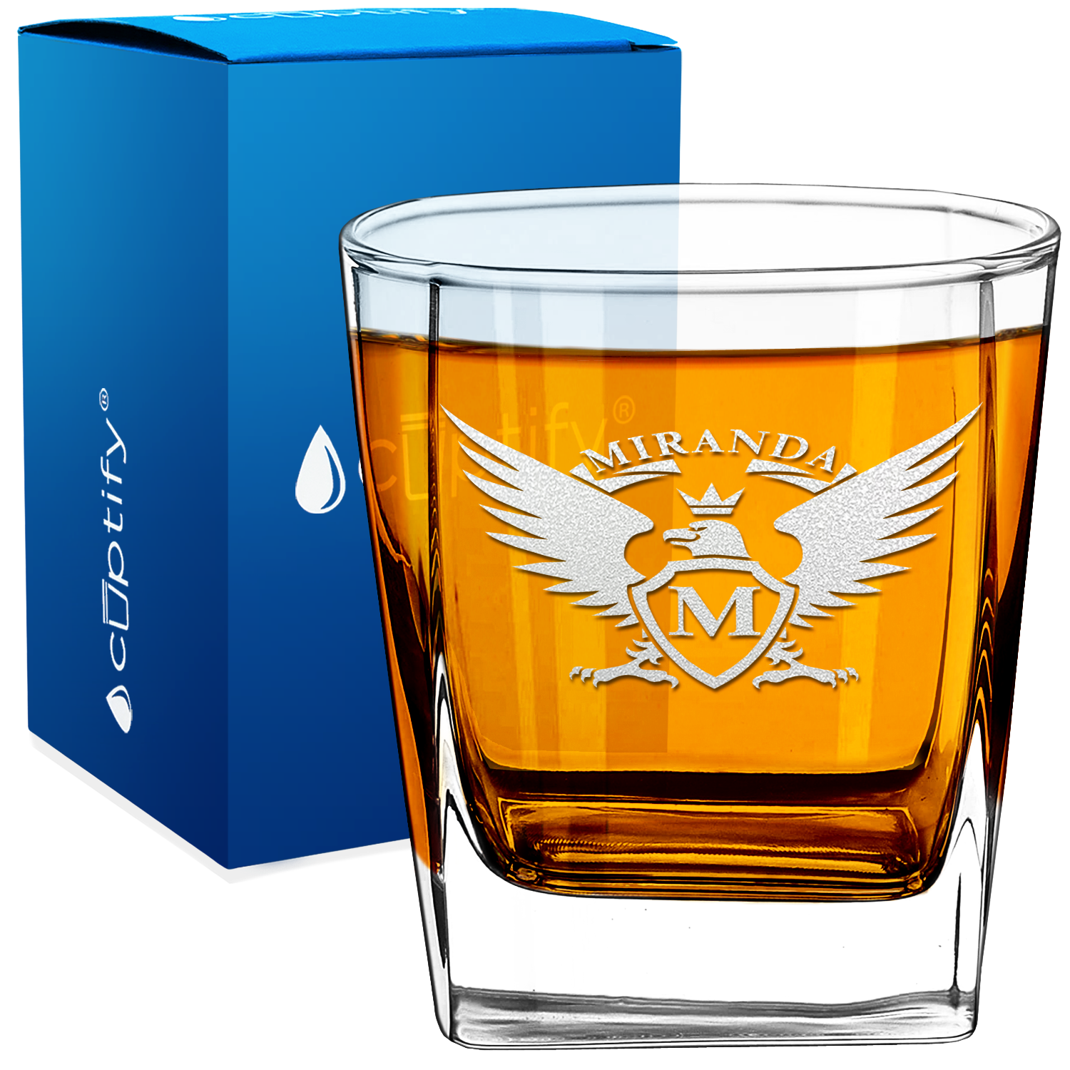 Personalized Eagle 12oz Double Old Fashioned Glass