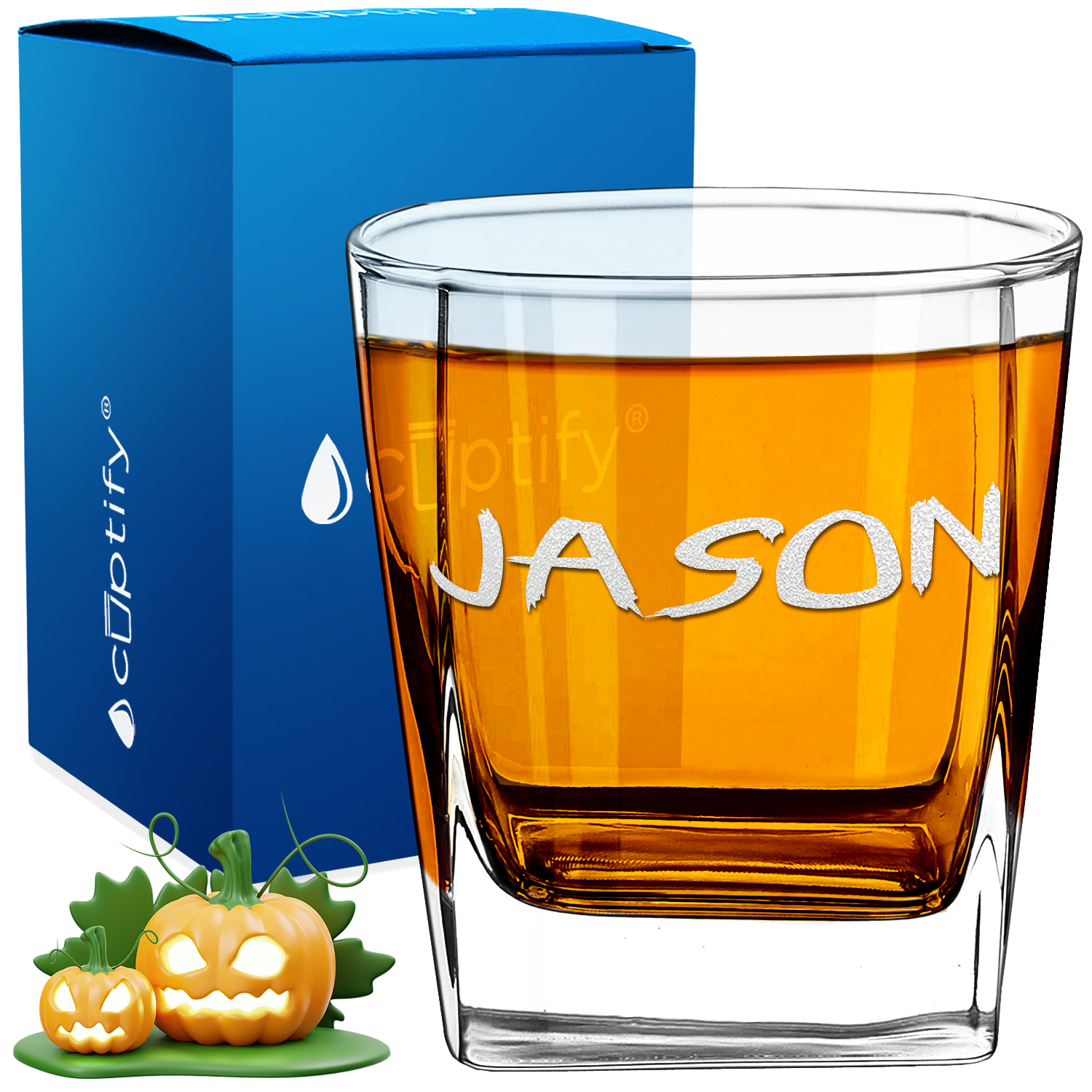 Personalized Scary Halloween Font 12oz Double Old Fashioned Glass