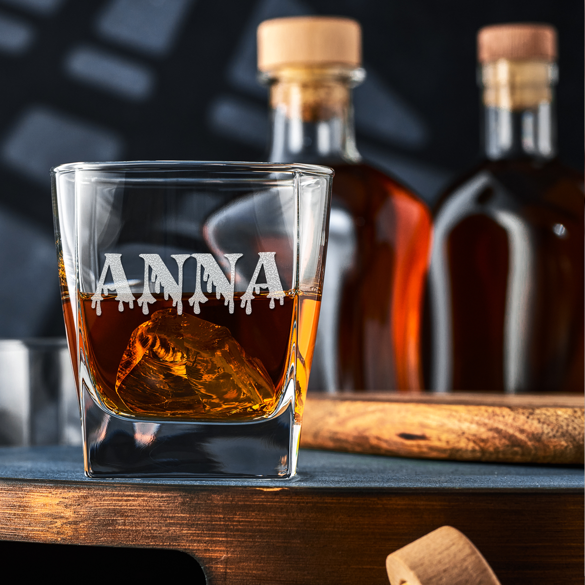 Personalized Bloody Halloween Font 12oz Double Old Fashioned Glass