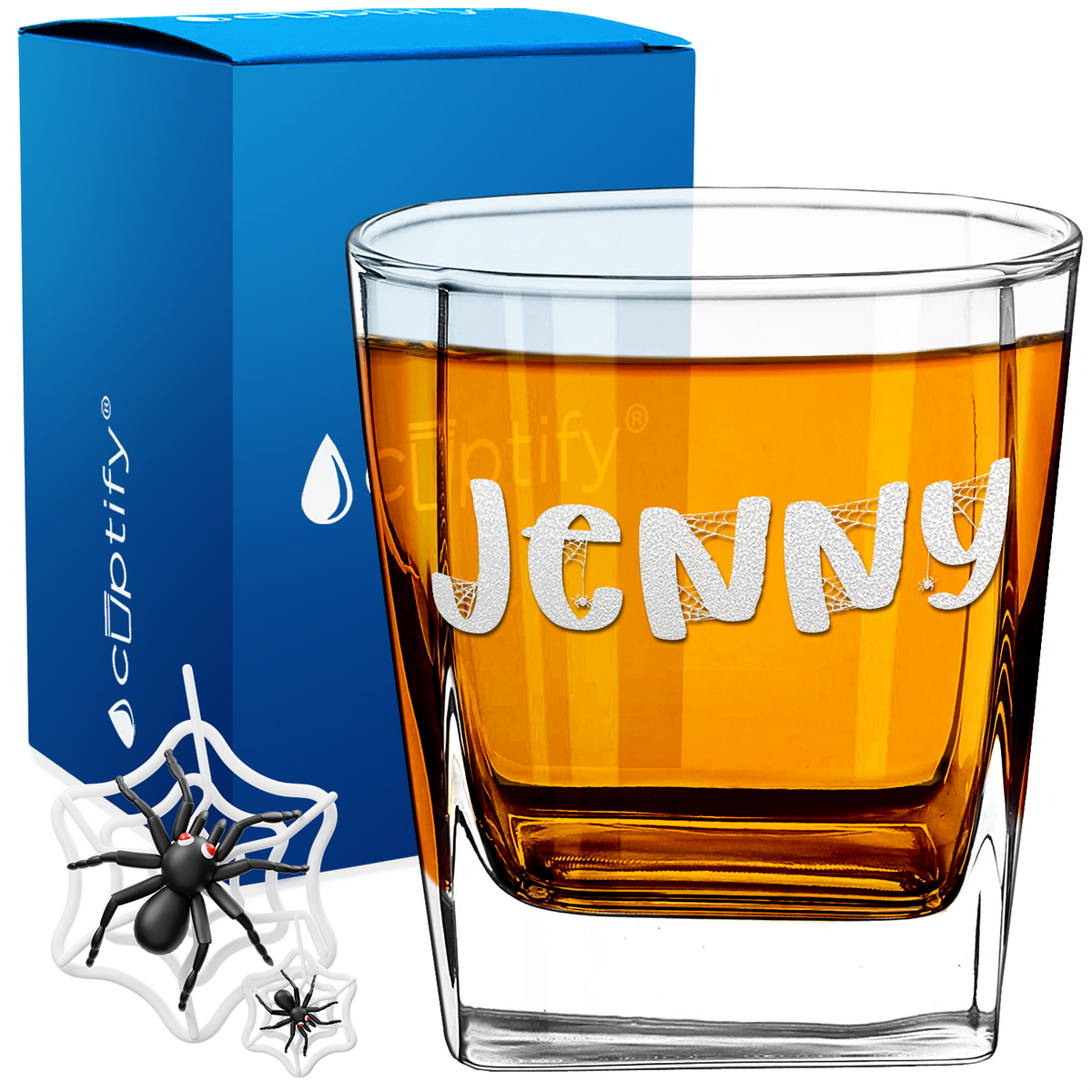 Personalized Spooky Halloween Font 12oz Double Old Fashioned Glass