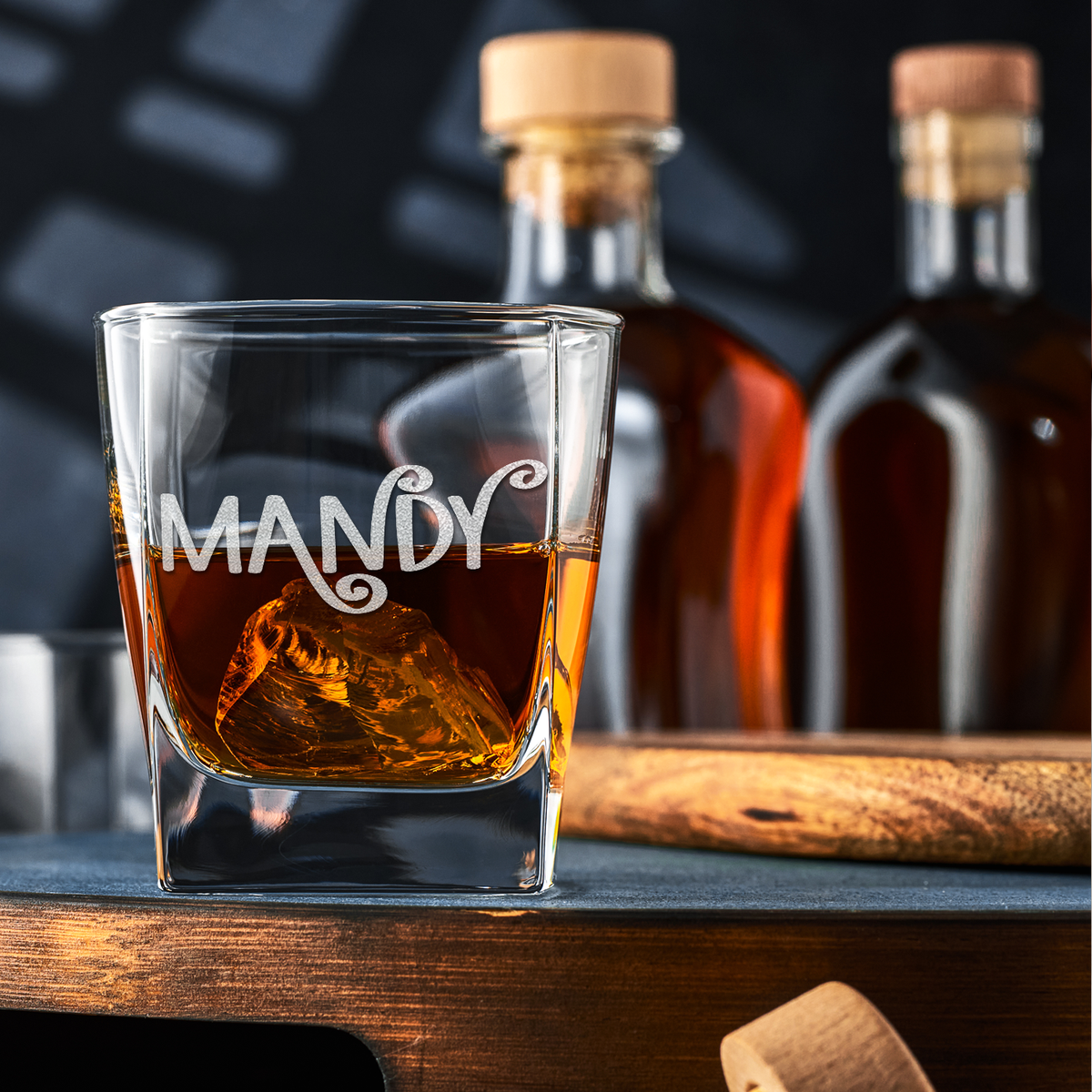 Personalized Curly Spooky Halloween Font 12oz Double Old Fashioned Glass