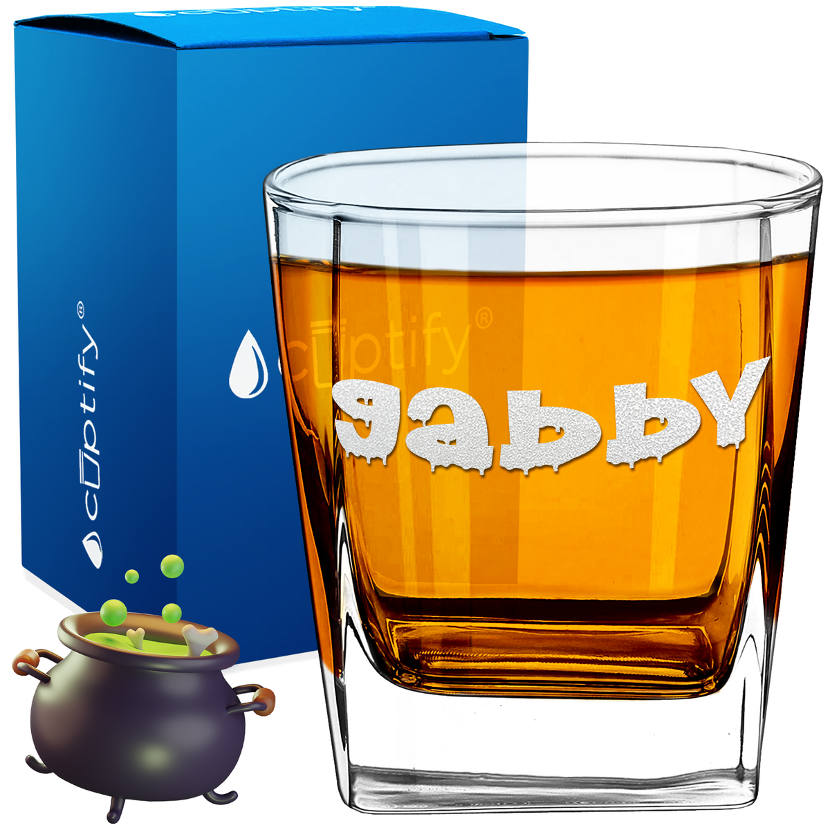 Personalized Haunted Halloween Font 12oz Double Old Fashioned Glass