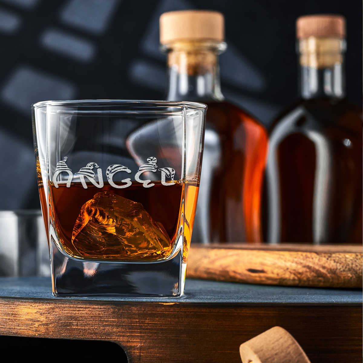 Personalized Elfen Christmas Font 12oz Double Old Fashioned Glass