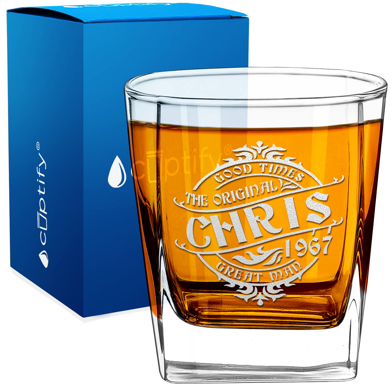 Personalized Good Times 12oz Double Old Fashioned Glass