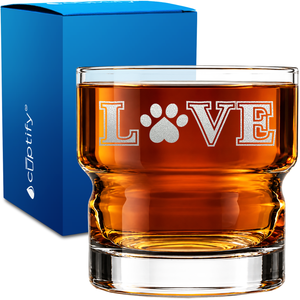 Love Dogs Paw Print on 2oz Tall Shot Glass - Set of Two
