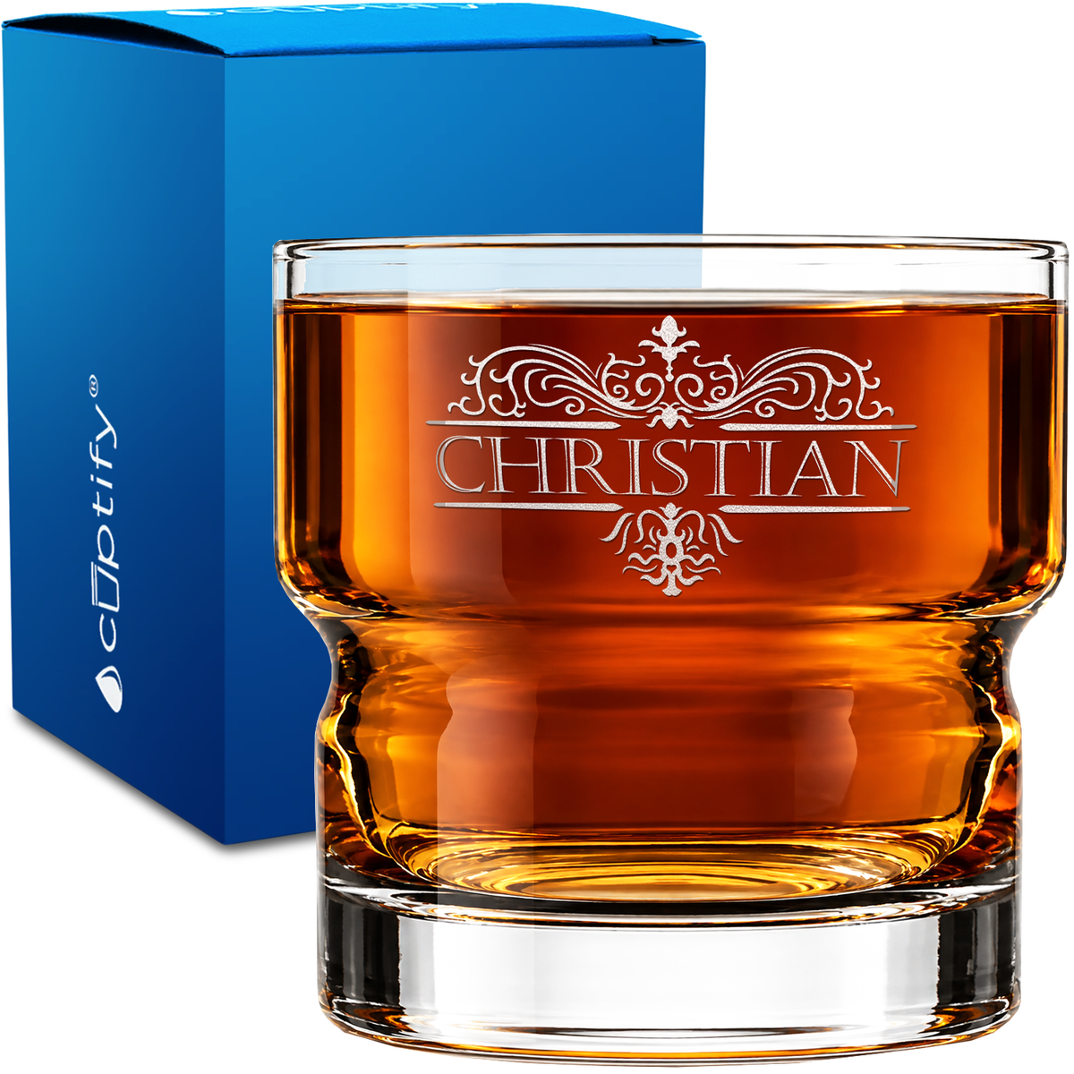 Vestige Monogram 12oz Newton Whiskey Glass
