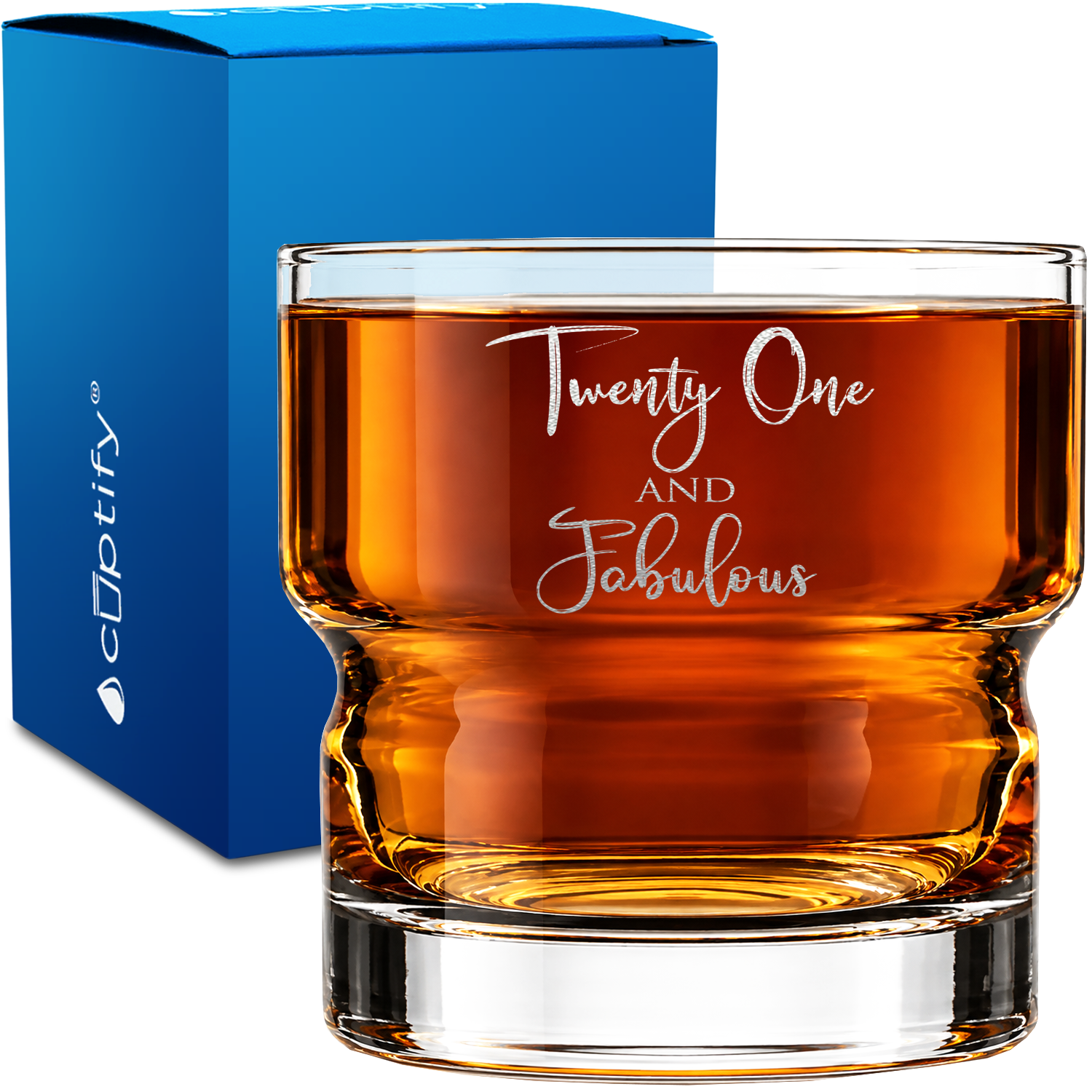 Twenty One and Fabulous 12oz Newton Whiskey Glass