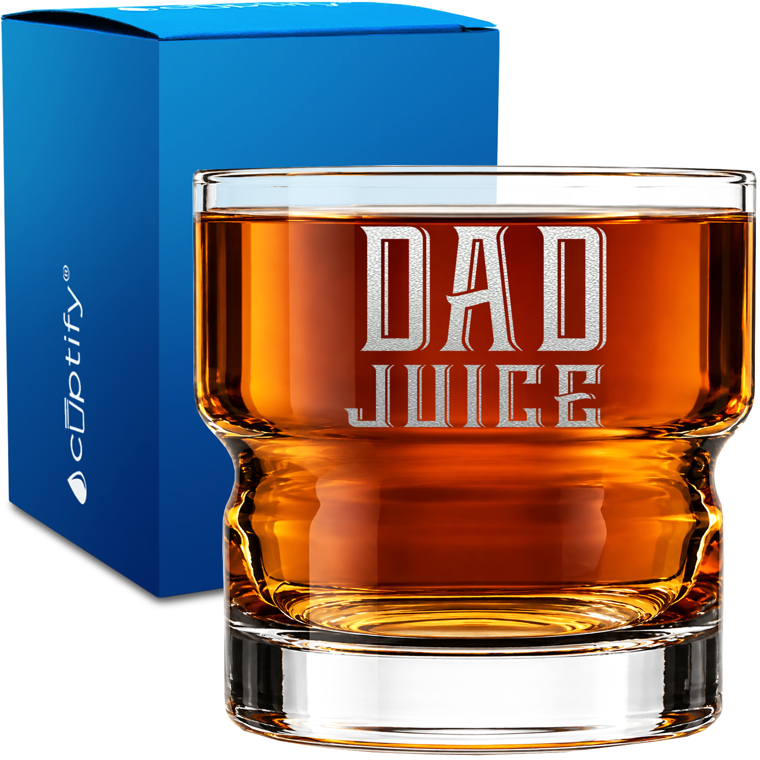 Dad Juice on 12oz Newton Whiskey Glass