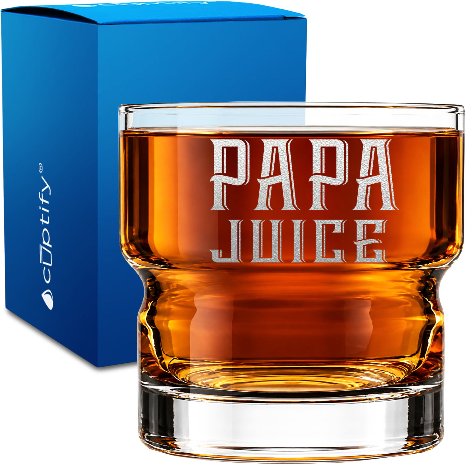 Papa Juice on 12oz Newton Whiskey Glass