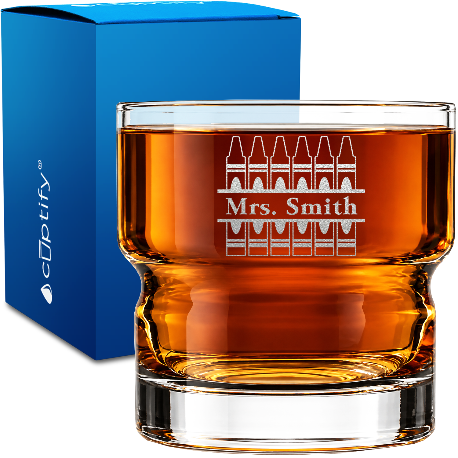 Personalized Teacher Cayons 12oz Newton Whiskey Glass