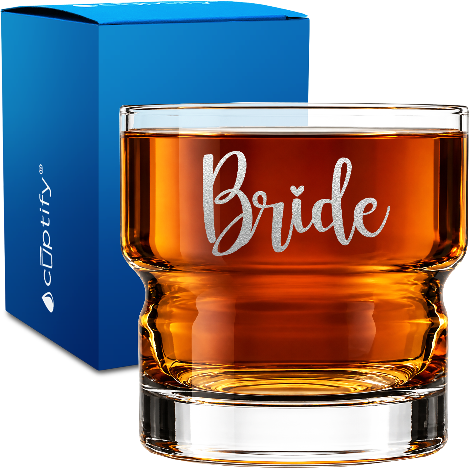 Bride Heart 12oz Newton Whiskey Glass