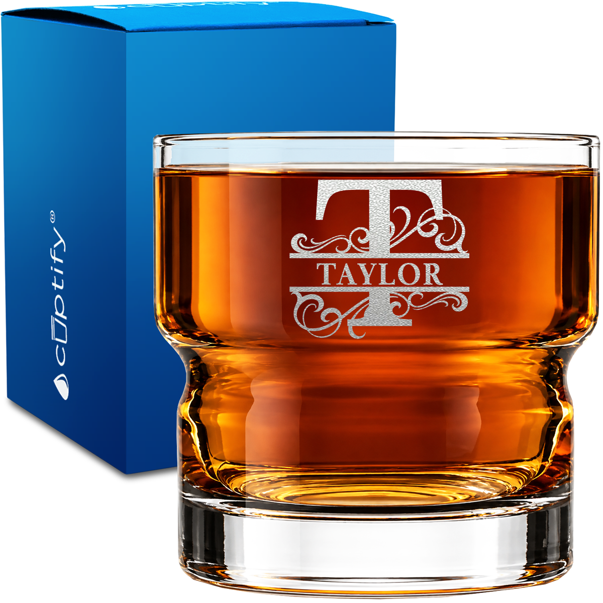 Vine Elegance Monogram 12oz Newton Whiskey Glass