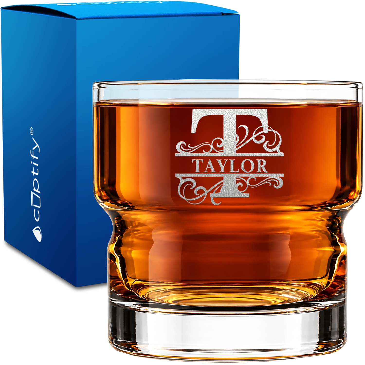 Vine Elegance Monogram 12oz Newton Whiskey Glass