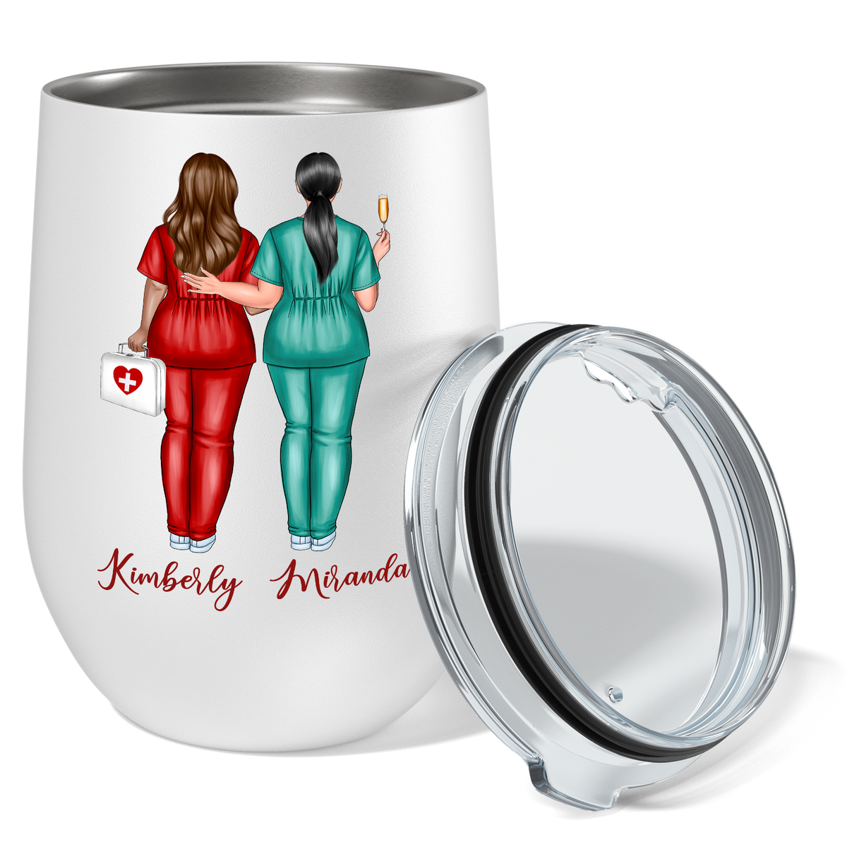 Personalized Nurses Don't Cry But We Do Wine 12oz Nurse Wine Tumbler