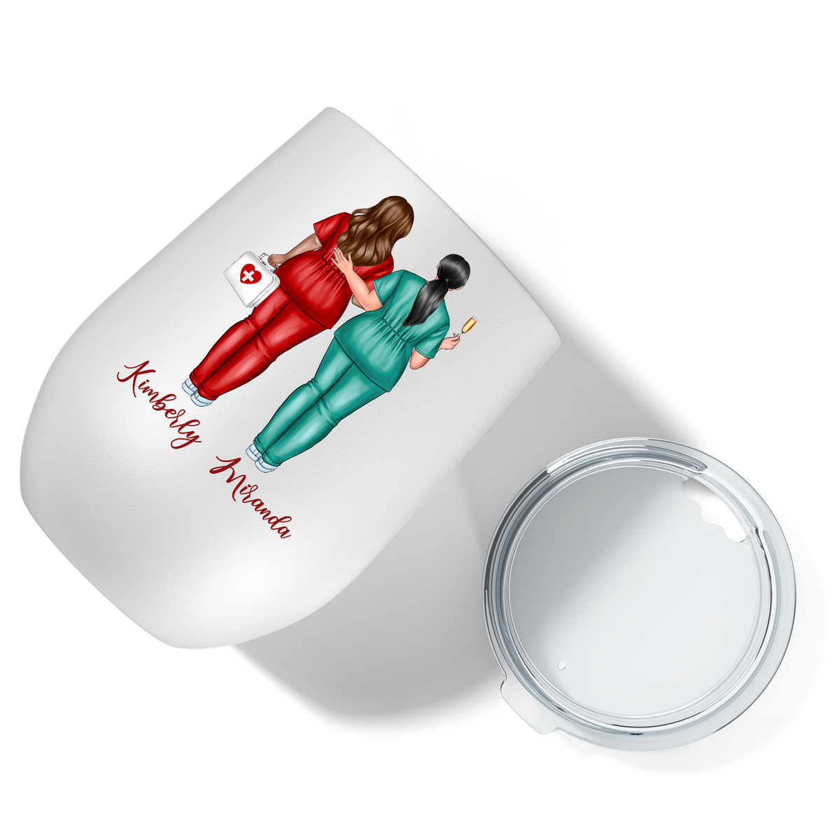 Personalized Nurses Don't Cry But We Do Wine 12oz Nurse Wine Tumbler