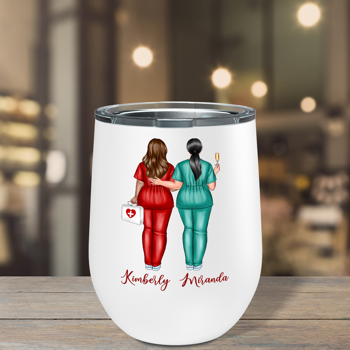 Personalized Nurses Don't Cry But We Do Wine 12oz Nurse Wine Tumbler