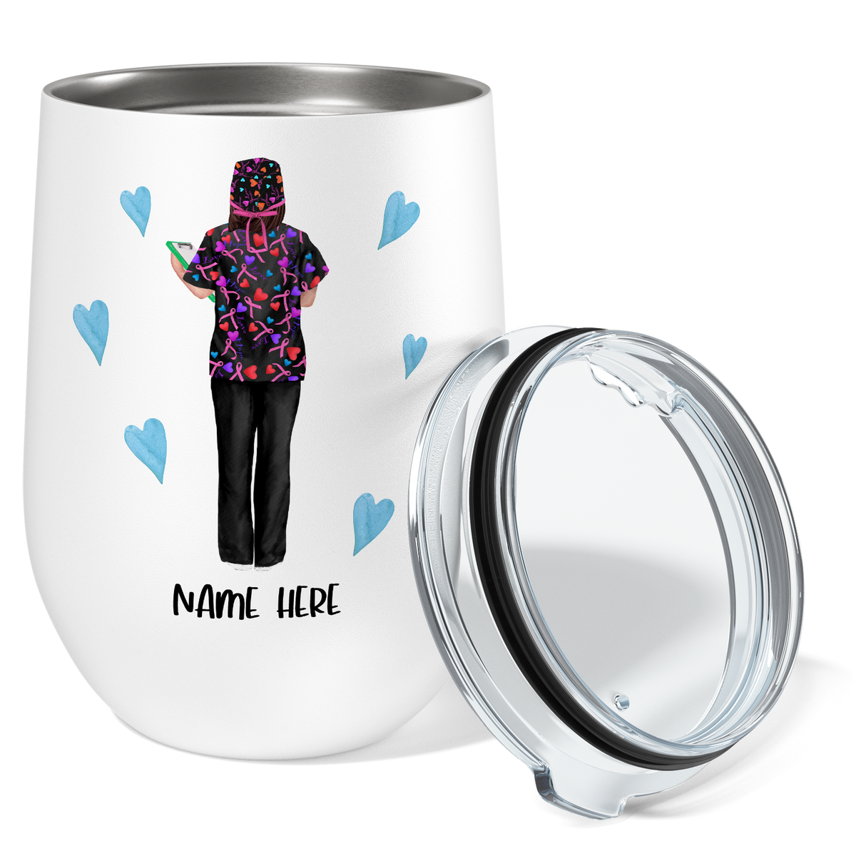 Personalized Nurse Life is The Best Life 12oz Nurse Wine Tumbler