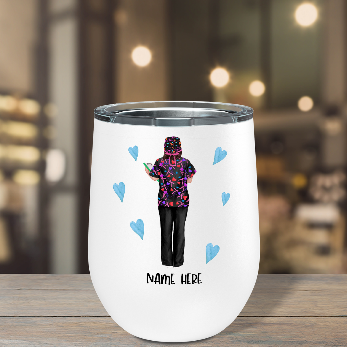 Personalized Nurse Life is The Best Life 12oz Nurse Wine Tumbler